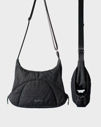 Bottle Bag in Black Denim / Black, front view