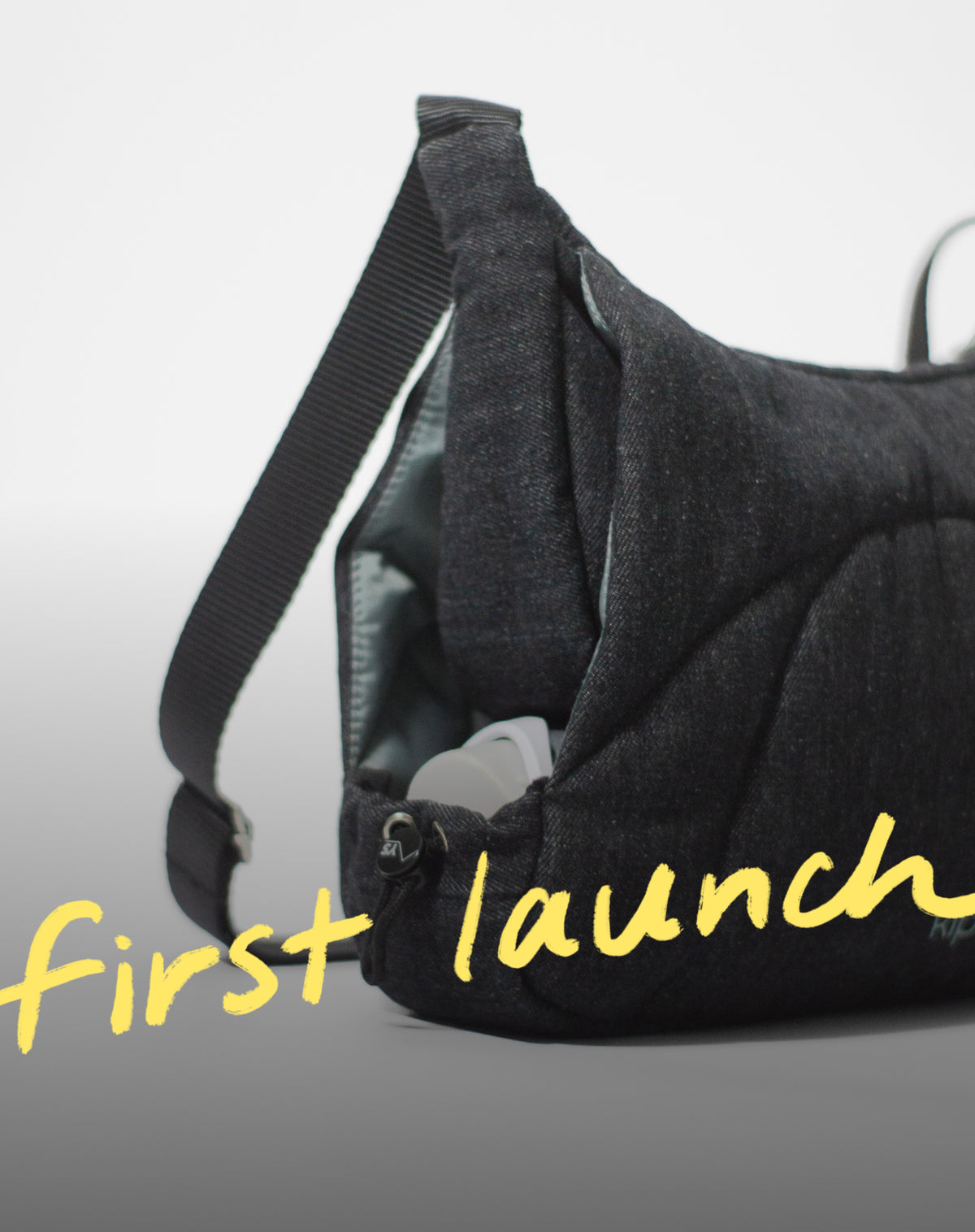 Kipiko Bottle Bag in Black Denim, first launch.
